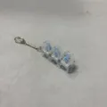 Transparent 3-Key Mechanical Keyboard Switch Fidget Toy Keychain for Stress Relief - Light-up / Clear White