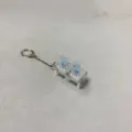 Transparent double mechanical switch keychain stress relief fidget toy portable decompression clicker - Light-up / Clear White