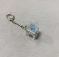 Transparent mechanical keyboard switch fidget toy keychain, portable stress relief toy. - Light-up / Clear White