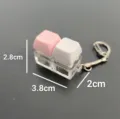 Transparent mechanical keyboard switch keychain fidget toy portable stress relief - With Light (Luminous) / 2 Buttons White Pink Macaron Color