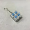 Transparent 4-key mechanical keyboard switch tester keychain stress relief toy for desk - Without Light / Clear White