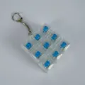 Clear PC mechanical keyboard switch fidget toy keychain, 9-key transparent design. - Without Light / Clear White