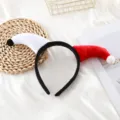 Halloween plush jester headband cute red and black costume hair hoop for party dress up - Bicolor Clown Horn Headband / Red + White