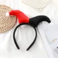 Halloween plush jester headband red black funny costume hair hoop festival party performance prop - Black And Red Integrated