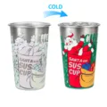 gobelet a biere en acier inoxydable changeant de couleur avec noel santa thermique - 450ml / Tasse en Acier Inoxydable 450ml
