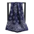 Sciarpa Quadrata (90 Sciarpa Seta) / 1 Pezzo (90*90cm) / Paisley Blu Scuro