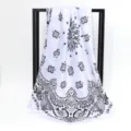 Sciarpa Quadrata (90 Sciarpa Seta) / 1 Pezzo (90*90cm) / Paisley Bianco Nero