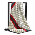 Sciarpa Quadrata (90 Sciarpa Seta) / 1 Pezzo (90*90cm) / Catena a Maglie Crema