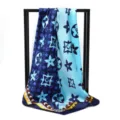 Sciarpa Quadrata (90 Sciarpa Seta) / 1 Pezzo (90*90cm) / Floreale Stella Blu