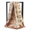 Sciarpa Quadrata (90 Sciarpa Seta) / 1 Pezzo (90*90cm) / Floreale Caffè Crema