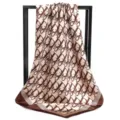 Sciarpa Quadrata (90 Sciarpa Seta) / 1 Pezzo (90*90cm) / Lettera Beige Caffè