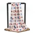 Sciarpa Quadrata (90 Sciarpa Seta) / 1 Pezzo (90*90cm) / Stampa Crema Rosso Blu Marrone