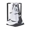 Sciarpa Quadrata (90 Sciarpa Seta) / 1 Pezzo (90*90cm) / Cerchio Nero Bianco
