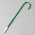 Christmas candy cane ballpoint pen, green and white striped cute plastic pen for gifts. - Green Barrel Black Refill