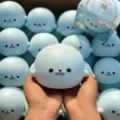 Cute blue seal squishy toy slow rising stress relief toy cute gift box packaging for kids. - OPP Bag / Blue