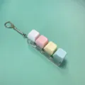 4-key mechanical keyboard switch tester keychain fidget decompression toy for daily stress relief. - With Light (Luminous) / 4 Buttons White Pink Yellow Blue Macaron Color