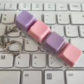 4 tasti fidget tastiera meccanica portachiavi giocattolo antistress viola rosa interruttori portatili - Senza Luce / 4 Tasti Viola Rosa Viola Rosa Macaron Pulsante Antistress