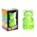 Jouet anti stress ours gélifié vert translucide jouet à rebond lent avec boîte cadeau - Ours de Couleur Unie / Boîte de Couleur / Vert