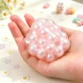 Jouet anti-stress bulle perle rose, jouet souple de soulagement avec finition brillante. - Balle Squishy Rose Perle 1 Pièce