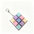 Pastel 9-key mechanical switch fidget toy keychain, colorful stress relief keyboard pendant. - Model 00903 / With LED Lights