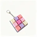 Pastel 9-Key Mechanical Keyboard Switch Fidget Toy Keychain Colorful Cute Bag Pendant - Model 00904 / With LED Lights