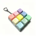 9-key mechanical keyboard switch keychain pastel colorful decompression fidget toy pendant gift - Model 00907 / With LED Lights
