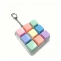 9-Key Mechanical Keyboard Switch Fidget Toy Keychain, Pastel Multi-Color Variant Option - Model 00908 / With LED Lights