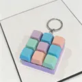 Colorful 9-key mechanical keyboard switch fidget toy keychain decompression toy bag pendant - Model 00911 / With LED Lights