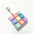 Colorful 9-key mechanical keyboard fidget toy keychain pastel cute decompression key ring - Model 00912 / With LED Lights