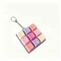Mechanical keypad fidget keychain 9 keys pastel color decompression toy for bags - Model 00915 / With LED Lights