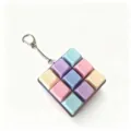 9-Key Mechanical Fidget Keychain Pastel Colored Stress Relief Toy Clicker Pendant - Model 00917 / With LED Lights