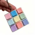 9-key mechanical keyboard fidget toy keychain colorful pastel stress relief pendant - Model 00919 / With LED Lights