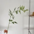 Artificial bamboo branch green plant single stem indoor home hotel zen decor botanical prop - Green