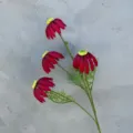 Künstliche rote Gänseblümchen Zweig für Hochzeitsdeko und Heim Blumenarrangement Deko - 4-Kopf-Katzenaugengänseblümchen