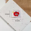 Cute red apple embroidered cloth label patch, woven badge for garments, hats, and bags. - Apple (1304)