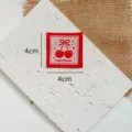 Red cherry embroidered woven fabric label patch for hats bags scarfs DIY clothing accessories - Big Cherry (1309)
