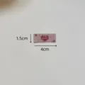 Pink woven fabric label diy garment sewing tag with cute heart embroidery design size 4x1.5cm - Pink Heart Style (zm1442) / 4cmx1.5cm
