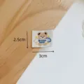 Cute cartoon woven label with bear design, 2.5x3cm fabric patch for DIY clothing and crafts. - Angel Bear