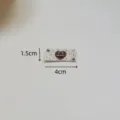 Woven fabric label DIY sewing accessory decorative patch heart bow design 1.5x4cm piece - Coffee Heart Style (zm1443) / 4cmx1.5cm