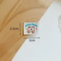 Cute cartoon woven label badge for DIY clothing, cute bear pattern, 2.5x3cm size accessory. - Teddy Bear