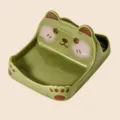 Cute cartoon bear kitchen pot lid holder spatula rack tabletop storage organizer stand - Green Bear Lid Holder