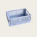 Mini panier de rangement pliable en plastique pour bureau cosmetique et papeterie - Bleu