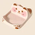 Cute pink cartoon bear pot lid holder kitchen spatula organizer ceramic desktop storage rack variant - Pink Bear Lid Holder