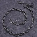 Punk gothic style metal skull wallet chain for men jeans retro biker key ring jewelry accessories - Gunmetal