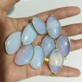 Drop shaped synthetic opal gold plated pendant DIY jewelry making accessories charm wholesale - Opal