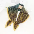Gradient Pleated Scarf Women Fashion Chain Print Chiffon Neck Scarf Elegant Headwear - Turmeric