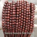 Natürliche roter Jaspis Rundperlen lose Edelsteinstränge für DIY Schmuckherstellung Basteln - 4MM/Strang (Ca. 88 Perlen) / Natürlicher Sesam-Rotstein