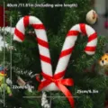 Decoraciones de arbol de navidad en baston de caramelo con lazo rojo fiesta festiva - Púa de Caramelo Doble J