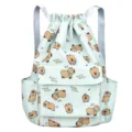 Grazioso zaino con coulisse stampa capibara per ragazze e bambini, borsa scolare casual leggera. - Verde