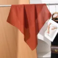 Solid Color Imitation Velvet Herringbone Square Scarf Women Neckerchief Shawl Neck Warmer - 65x65cm / Orange Red